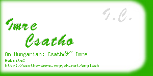 imre csatho business card